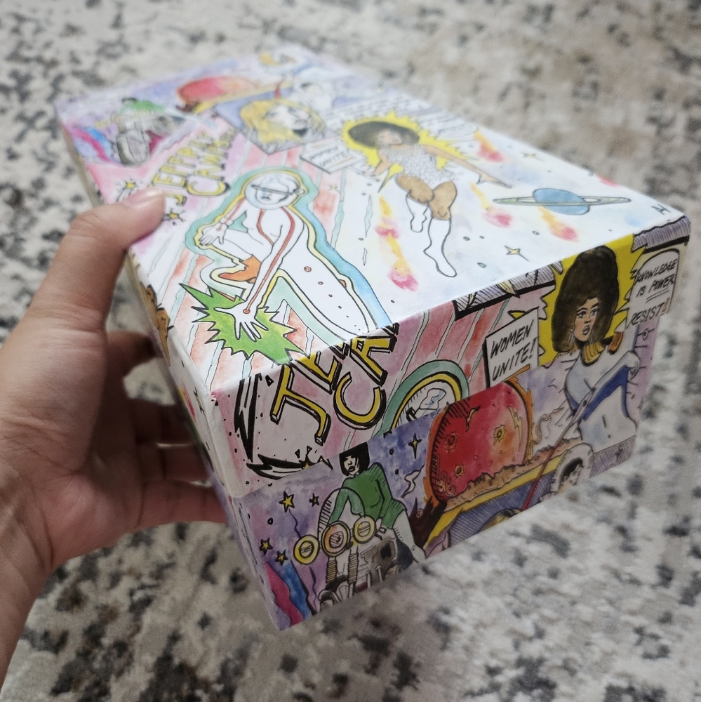 Jeffrey Campbell Comic Book Print Small Shoe Box